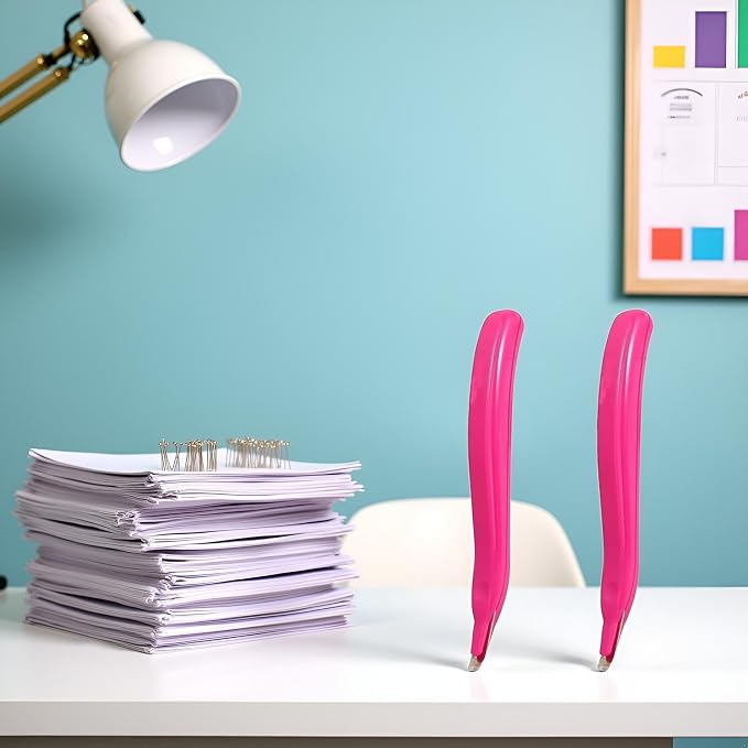 2 Pcs Pink Portable Staple Remover, Staple Puller Tool Magnetic Head Staple - Image 2