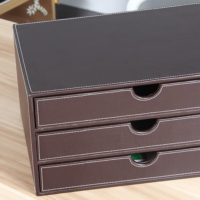 Stackable 3-Drawer Desk Organizer, Executive Office Supplies Desktop Filing A4 - Image 6