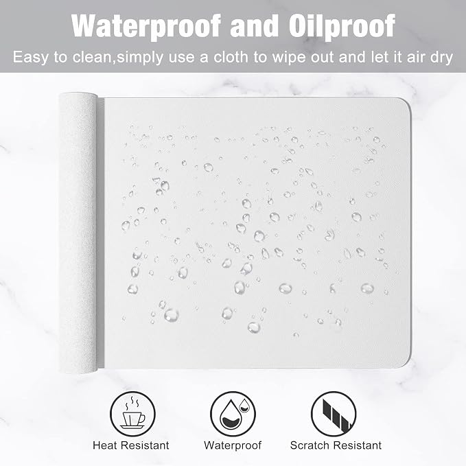 Hsurbtra Desk Pad, 23.6" x 13.8" PU Leather Desk Mat, M Extended Mouse Pad - Image 6