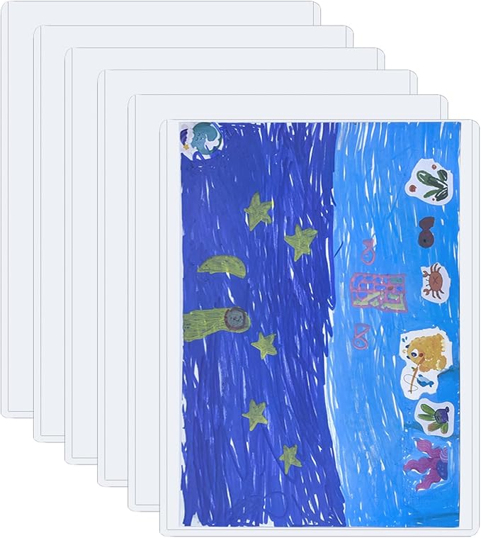 7 PCS 8.5" x 11" Rigid Print Protectors, Plastic Paper Sheet Protectors by XIWUMOER