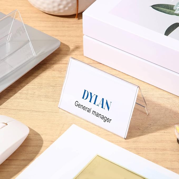 Vicenpal Acrylic Name Plate for Desk, PVC Names Tent Card Holder, Table Sign - Image 6