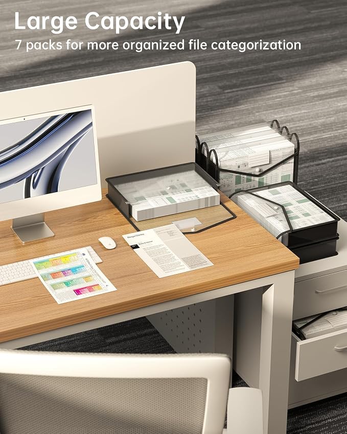 7 Pack Plastic Expanding File Folder, Transparent Envelopes - Image 4