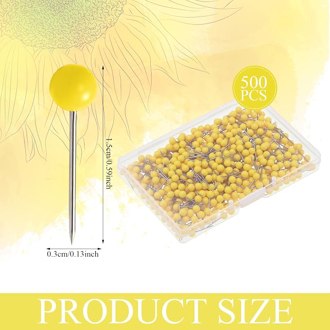 WILLBOND 500 Pack Map Push Pins Map Tacks Small Round Head Push Pins Thumb Tacks - Image 2