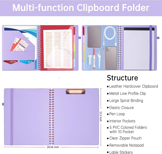 HAUTOCO Spiral Leather Clipboard Folio - Image 3