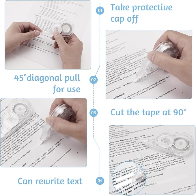30 Pcs Correction Tape, 39.4 Ft White Wrong Out Tear-Resistant Bulk, Instant - Image 4