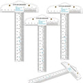 3PCS 6 Inches/15cm Acrylic Clear T-Square Ruler, Inches and Metric, Transparent by BAOFALI