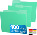 100 Packs Colored File Folders, Light Green File Folders, Two Tone Color File by Unknown