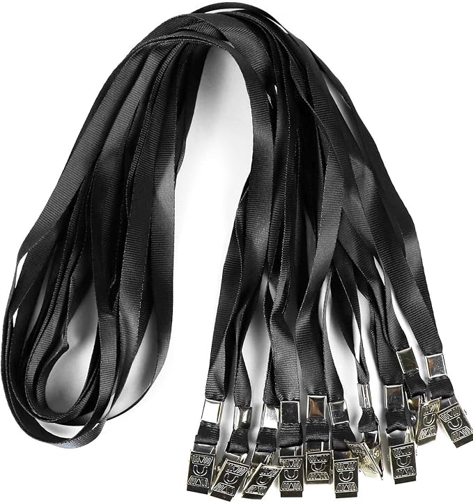 Ollain Lanyards for Id Badges Nylon Neck Flat Cruise Lanyard Bulldog Clips by Ollain