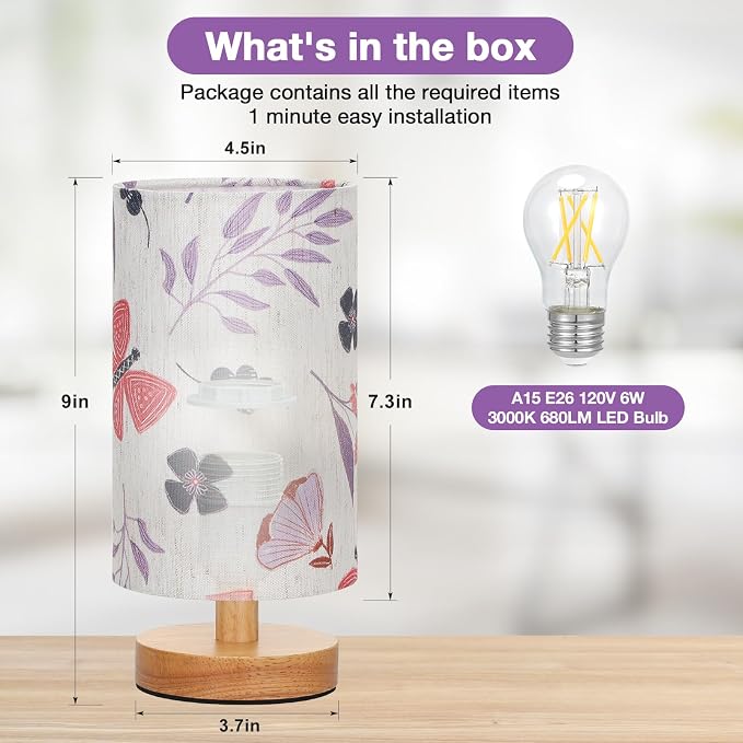 Fenmzee Butterfly Table Lamp for Bedroom - Image 3