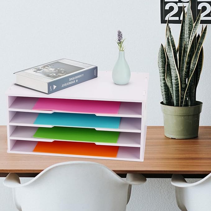 Construction Paper Organizer 20" x 13", 6 Tier Desktop File Storage Cardstock - Image 3
