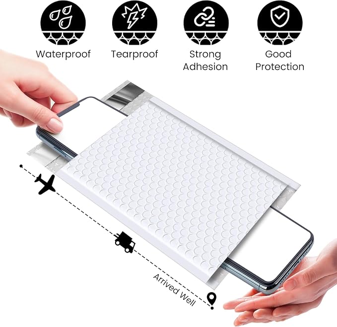 Fuxury Bubble Mailers 6x10" White Padded Envelopes 9600 Pack Bulk Strong - Image 5