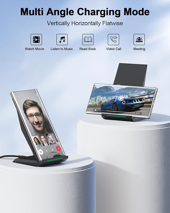 Fast Wireless Charger, NANAMI Wireless Charging Stand Compatible iPhone 17/17 - Image 6
