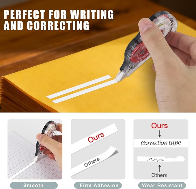 15PCS Correction Tape, 39.37ft Each, Opaque and Easy to Use Tear-Resistant - Image 4