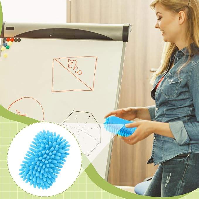 Zonon 4 Pieces Dry Erase Eraser Microfiber Shag Washable Whiteboard Eraser - Image 6