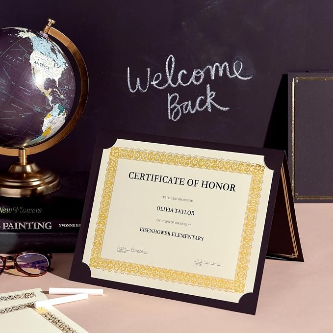 Gartner Studios Navy Blue Gold Foil Certificate Holders, 36 Ct, 8.5" x 11" | 36 - Image 3