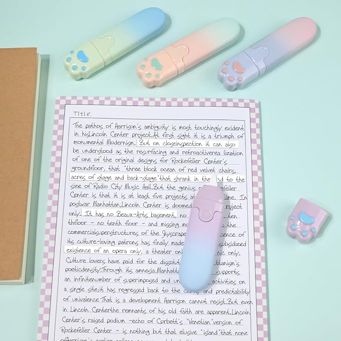 Temiary 4P Cute Cat Paw White Correction Tapes, Aesthetic Applicator Set - Image 6