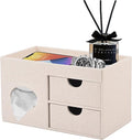 Square Tissue Box Cover with Drawers, Tissue Box Holder with Storage Tray by RHCSZ