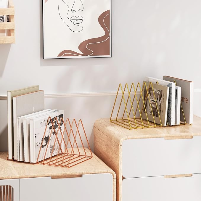 Urban Deco Triangle Desk Organizers Metal Wire Magazine Holder 10 Sections - Image 5