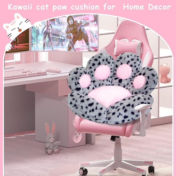 DOBUONO Cat Paw Cushion Kawaii Office Chair Cushion Comfy Plush Gaming Chair - Image 2