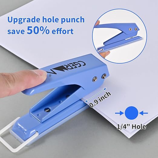 Single Hole Puncher, 3 Pack ，1/4" Hole, 50% Labor Savings, Heavy Duty Metal - Image 2