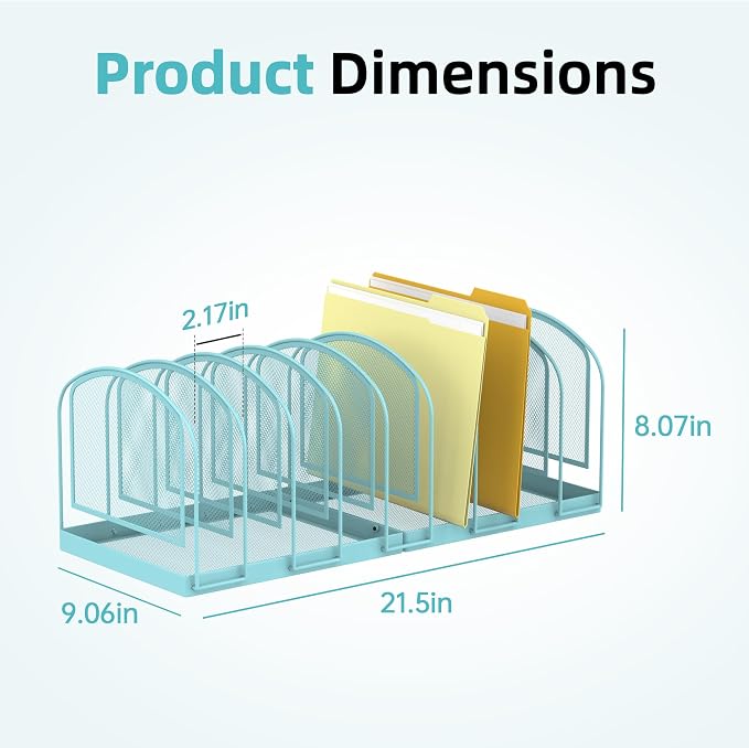 SUPEASY File Organizer 9-Section Mesh Desk Organizer, Upright File Organizer - Image 4