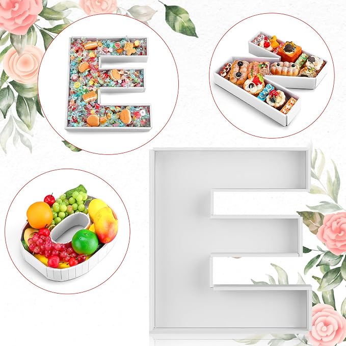 Rossesay 3 Pcs Large Charcuterie Letter Fillable Tray 12'' Charcuterie Board - Image 5