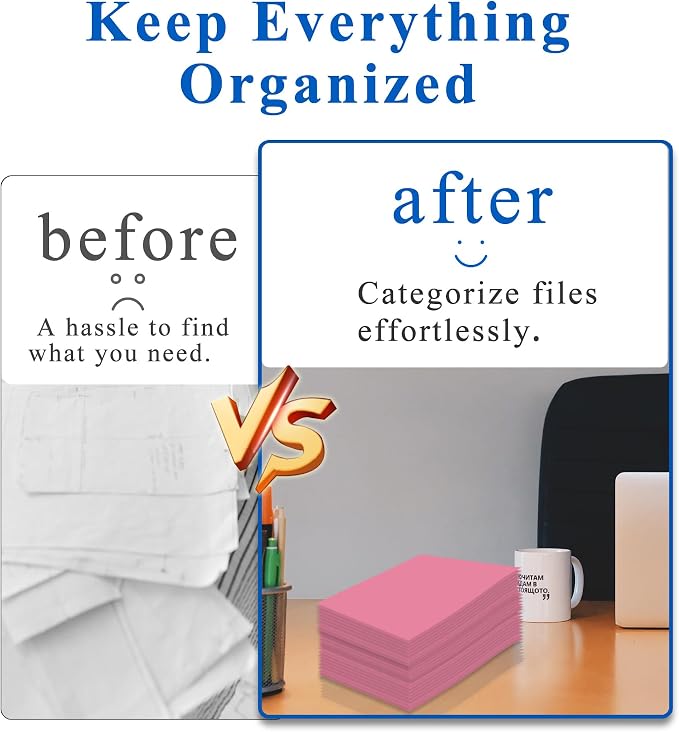 Zzrywuty File folders with Pockets, 50 Pack Paper Folders with Card Slot - Image 4