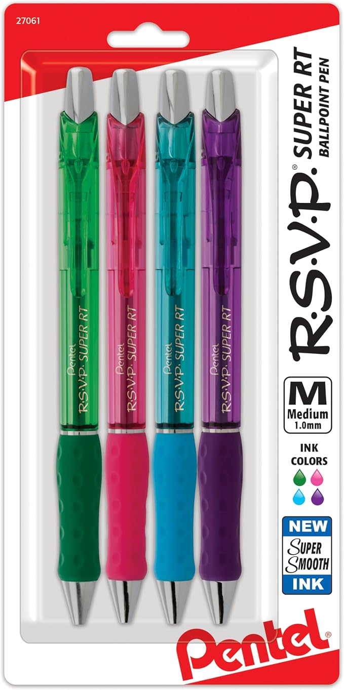 Pentel RSVP Super RT Ballpoint Pen, Medium Line by PentelofAmerica