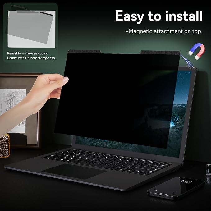 Magnetic Laptop Privacy Screen15.6 Inch 16:9 Aspect Ratio, Anti-Glare Laptop - Image 4
