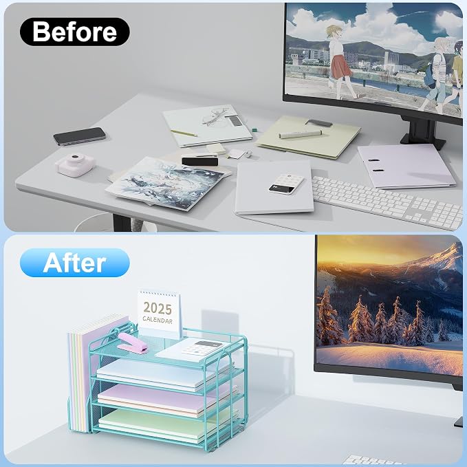 Spacrea Desk Organizers and Accessories, Paper Organizer - Image 2