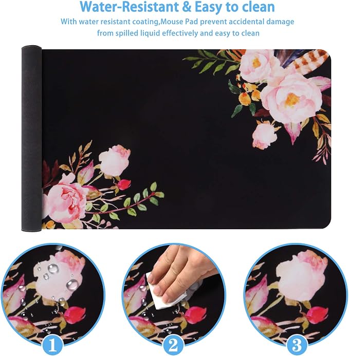 iCasso Extended Gaming Mouse Pad, Large Non-Slip Rubber Base Mousepad - Image 3