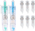 Refillable Correction Tape, 157 ft Total – 2 Pre-Filled Dispensers + 6 Snap-In by WISOPTUS