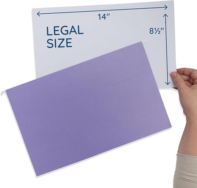 25 Blue Summit Supplies Legal Size Hanging File Folders, Durable 11pt Paper - Image 2