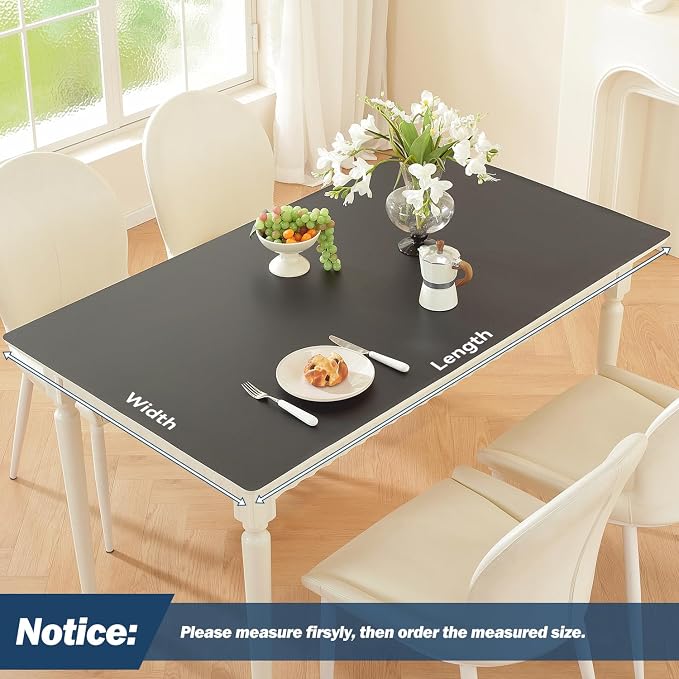 OstepDecor Black Table Cover Protector 36 x 63 Inch, 1.5mm Thick Plastic Table - Image 2