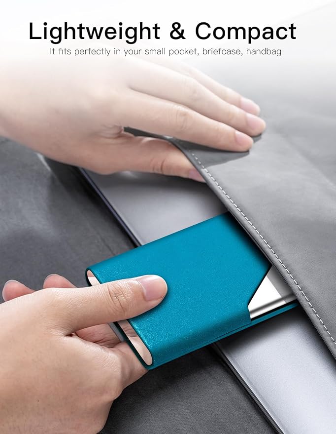 Padike Business Card Holder, Upgraded Leather Business Card Case Pocket Card - Image 6