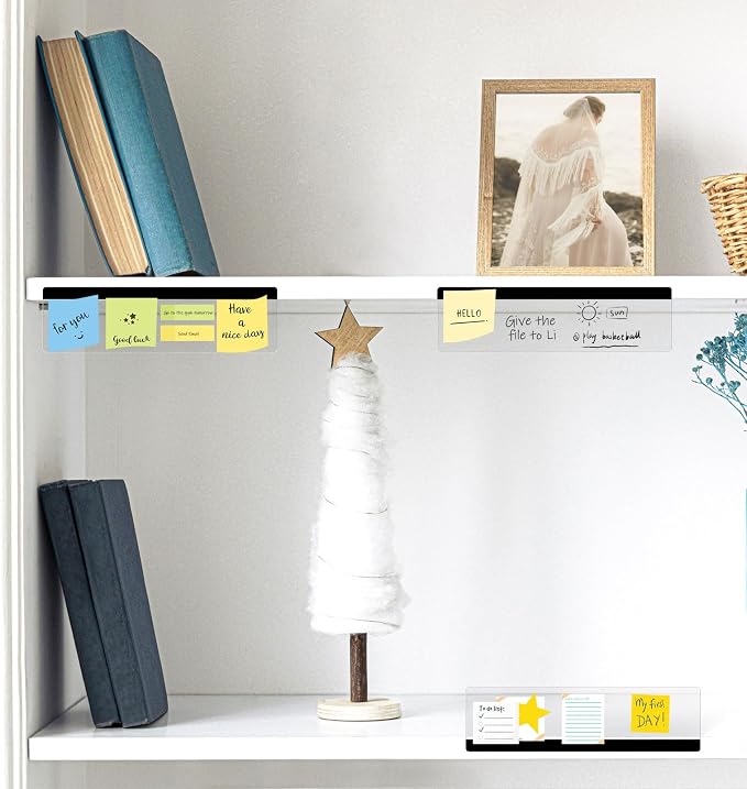 DOLLAR BOSS 3 Pcs 11" x 3.1" Transparent Acrylic Monitor Memo Board | Computer - Image 8