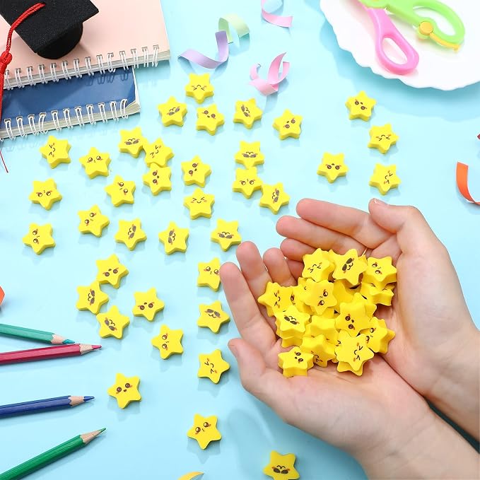 PerKoop 60 Pcs Mini Star Erasers Cute Star Erasers Bulk - Image 2