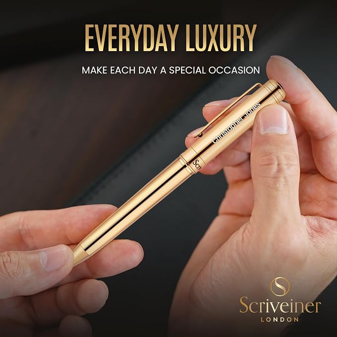 Scriveiner Personalized Gold Ballpoint Pen - Image 5