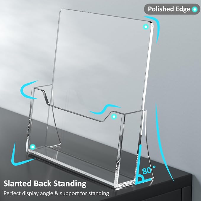 Acrylic Brochure Holder 8.5 x 11 inch 2 Pack, Literature, Desk Holder, - Image 3