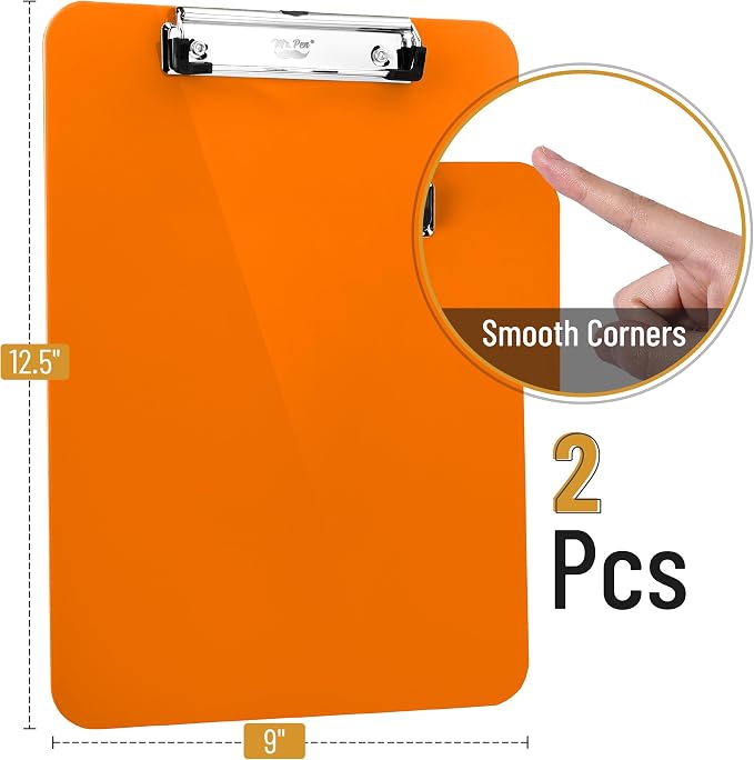 Mr. Pen- Plastic Clipboard, 12.5" x 9", 2 Pack - Image 2
