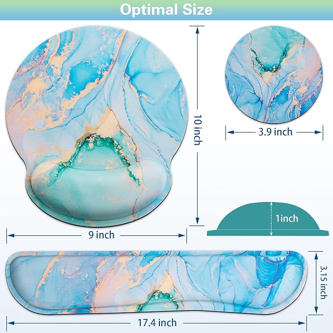 Mouse Pad Blue, 3-in-1 Mouse Pad - Image 6