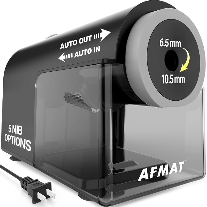 AFMAT Electric Pencil Sharpener, Fully Automatic Pencil Sharpener by AFMAT