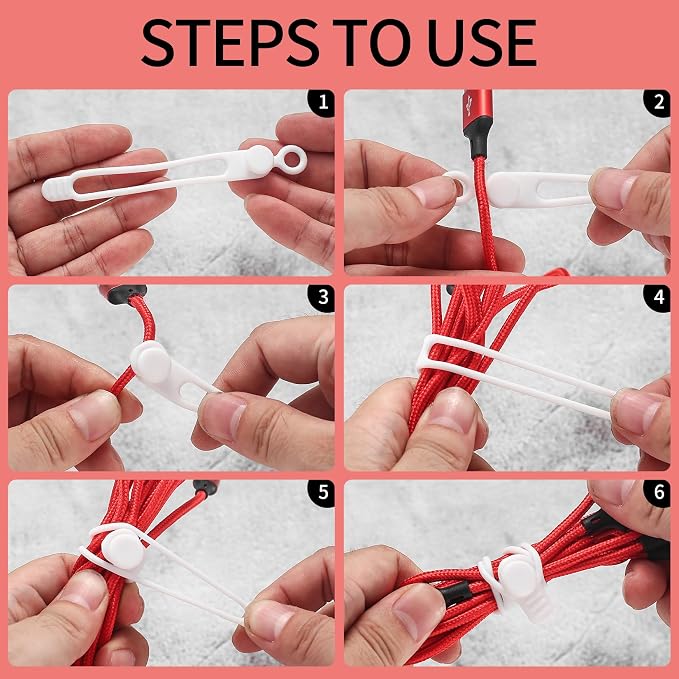 25 Pcs Silicone Cable Ties, Reusable Cable Straps Wire Organizer, Cable - Image 3