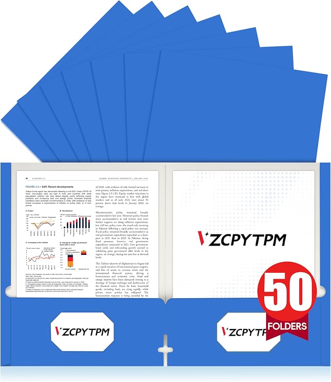 VZCPYTPM 50 Pack Royal Blue Folders by OfficeSuppliesDirect