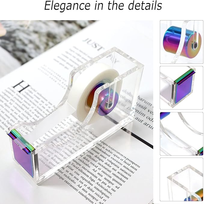 Famassi Dream Color Acrylic Stapler and Tape Dispenser Set, Office Supplies - Image 4