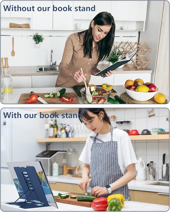 MSDADA Book Stand Metal Reading Rest Book Holder Adjustable Cookbook Documents - Image 7
