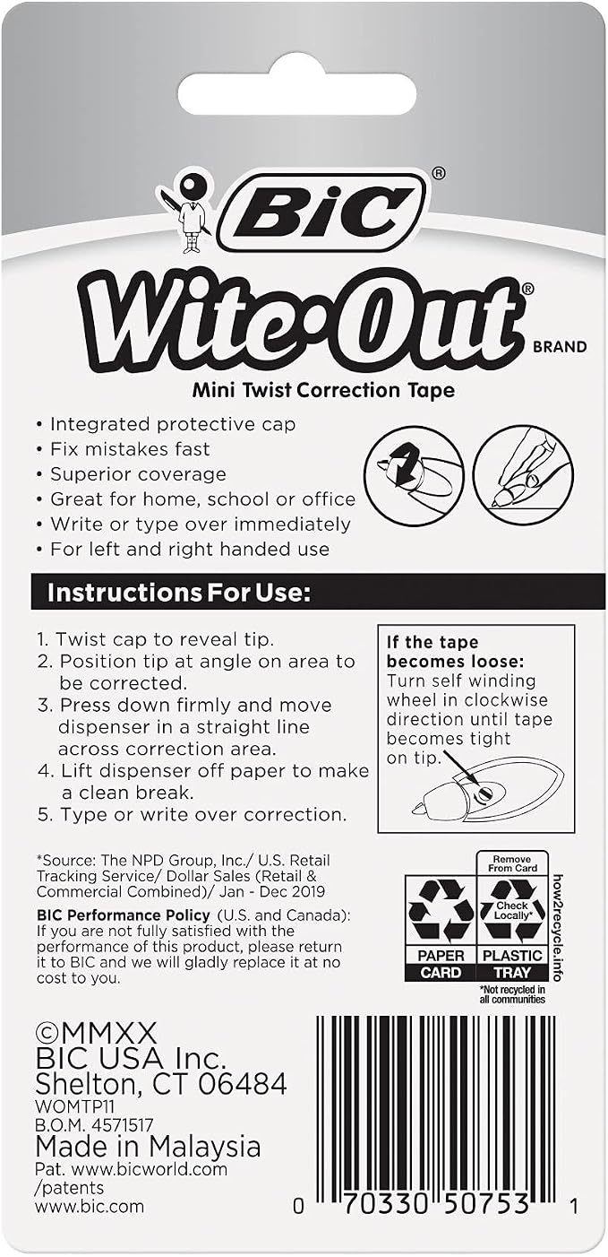 BIC Wite-Out Brand Mini Twist Correction Tape - Image 2