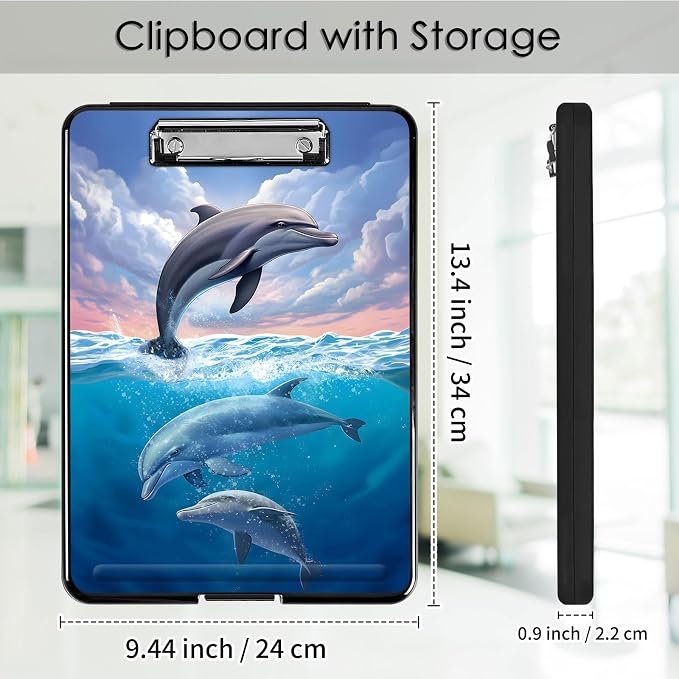 Clipboard with Storage, Office Supplies Nursing Clipboards Folder with Pen - Image 2