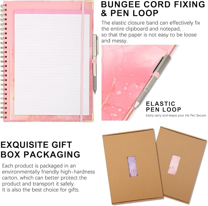 HWPRATO Spiral Clipboard Folio Letter Size Clipboard Folio 5 Dividers - Image 5