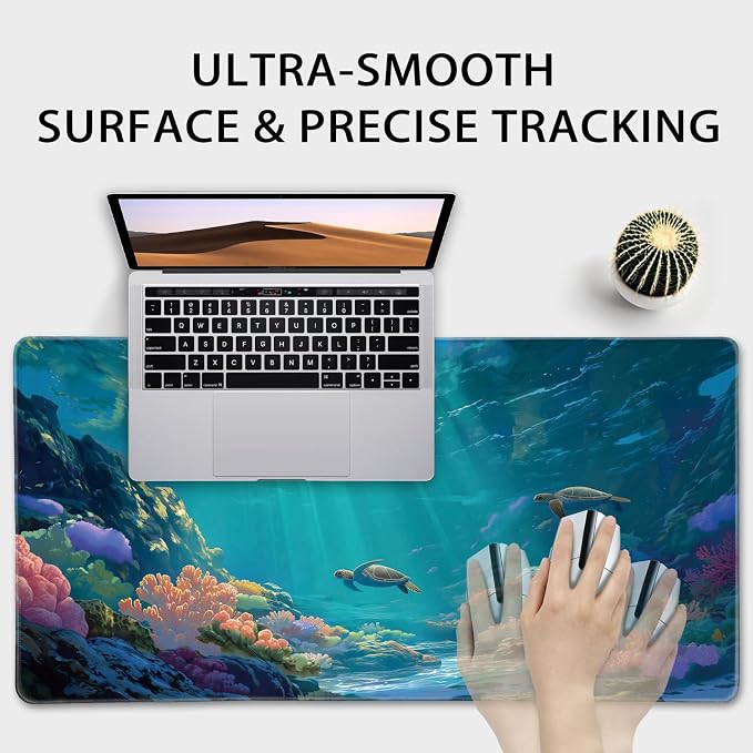 Sea Turtles Large Gaming Mouse Pad 31.5"x15.7"｜ Ocean Scene XXL Desk Mat - Image 5